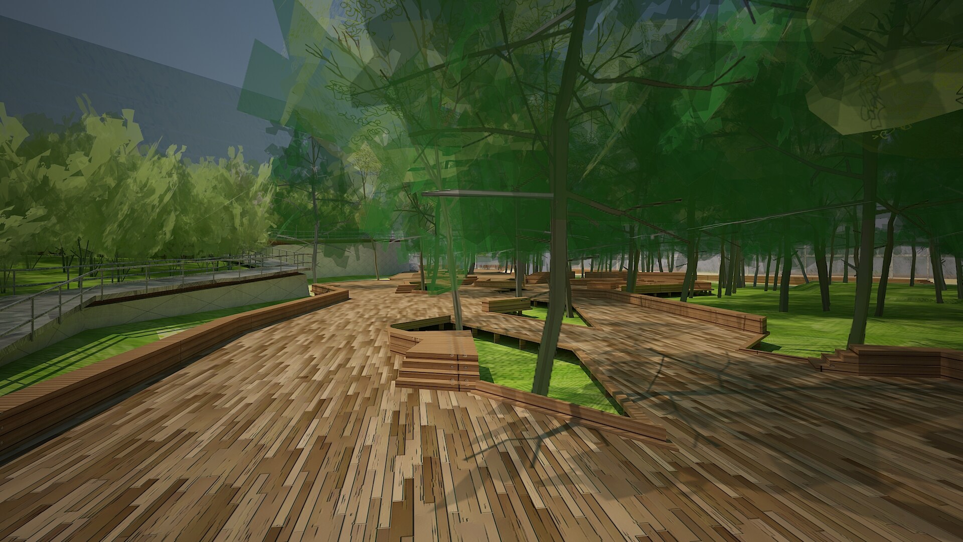 3D view of a public park project
