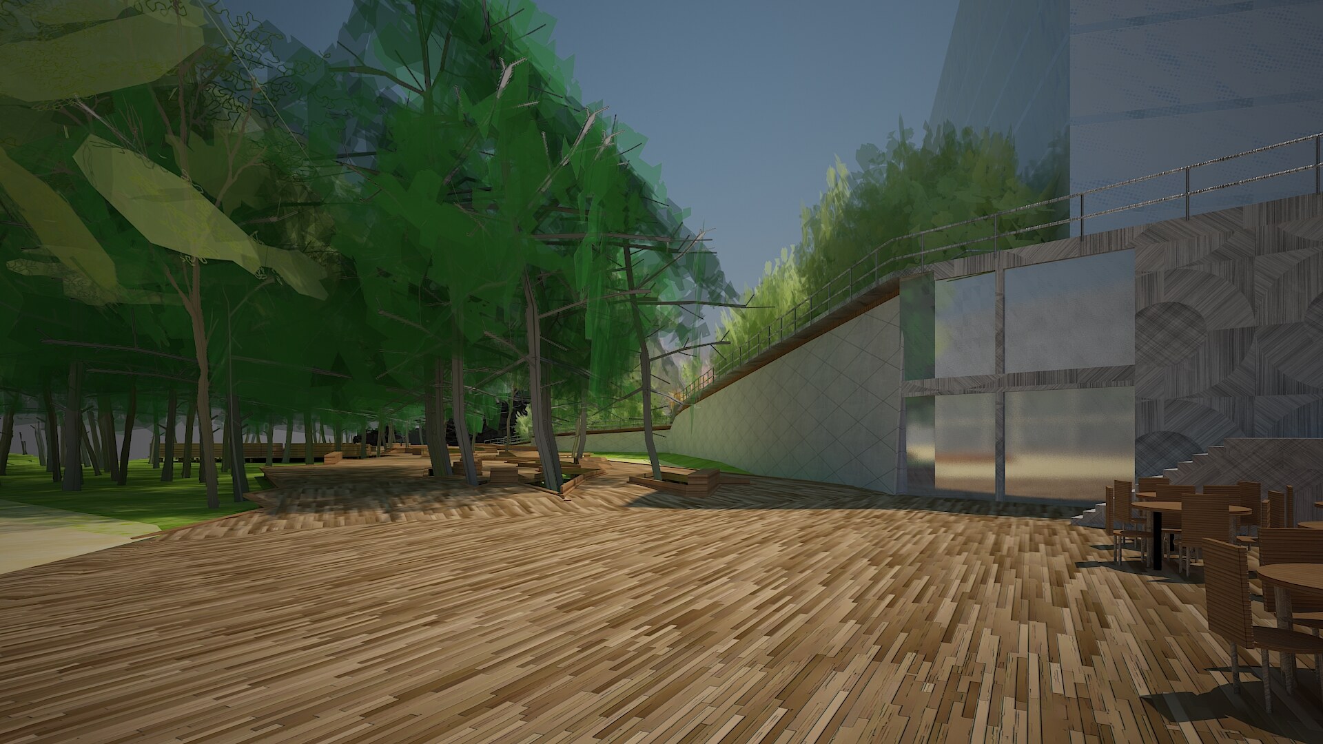 3D view of a public park project