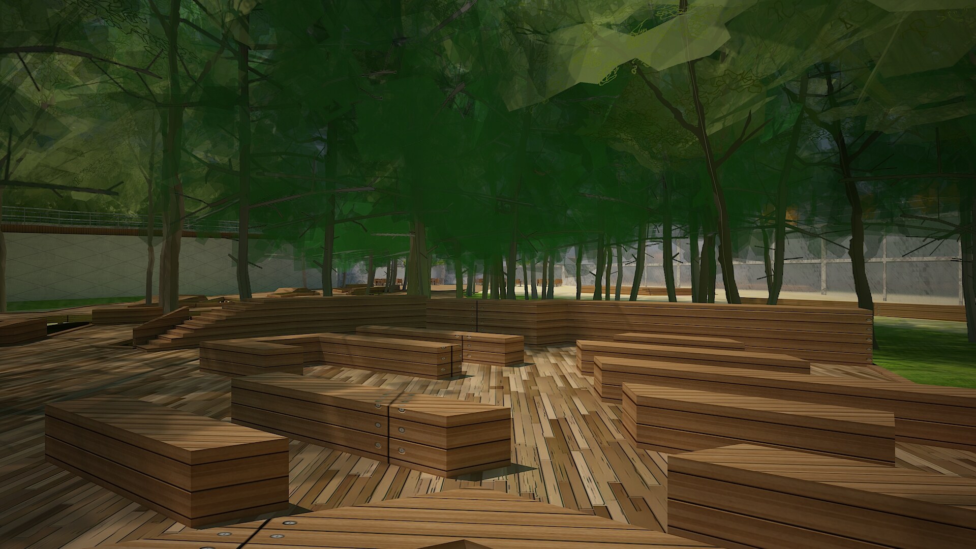 3D view of a public park project