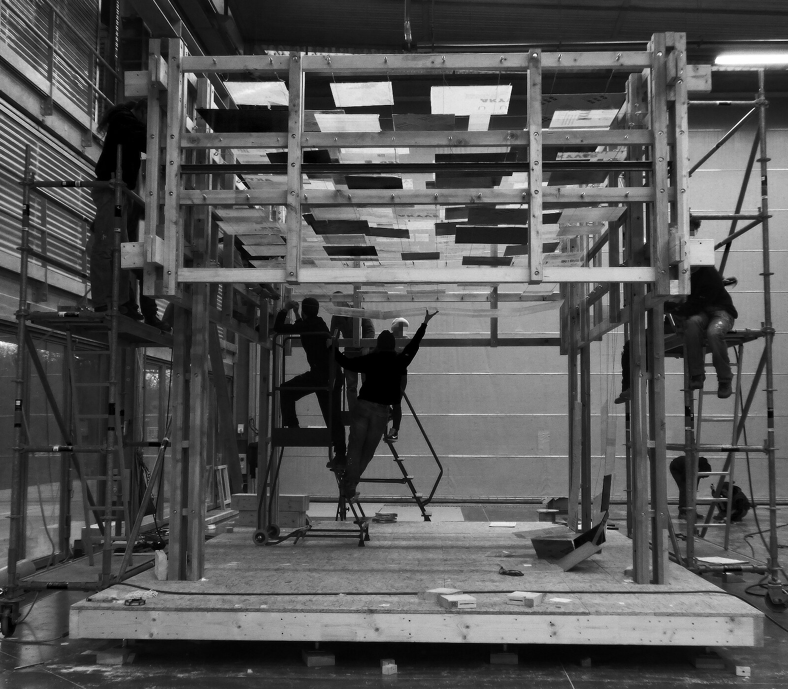 In-progress construction of the main structure