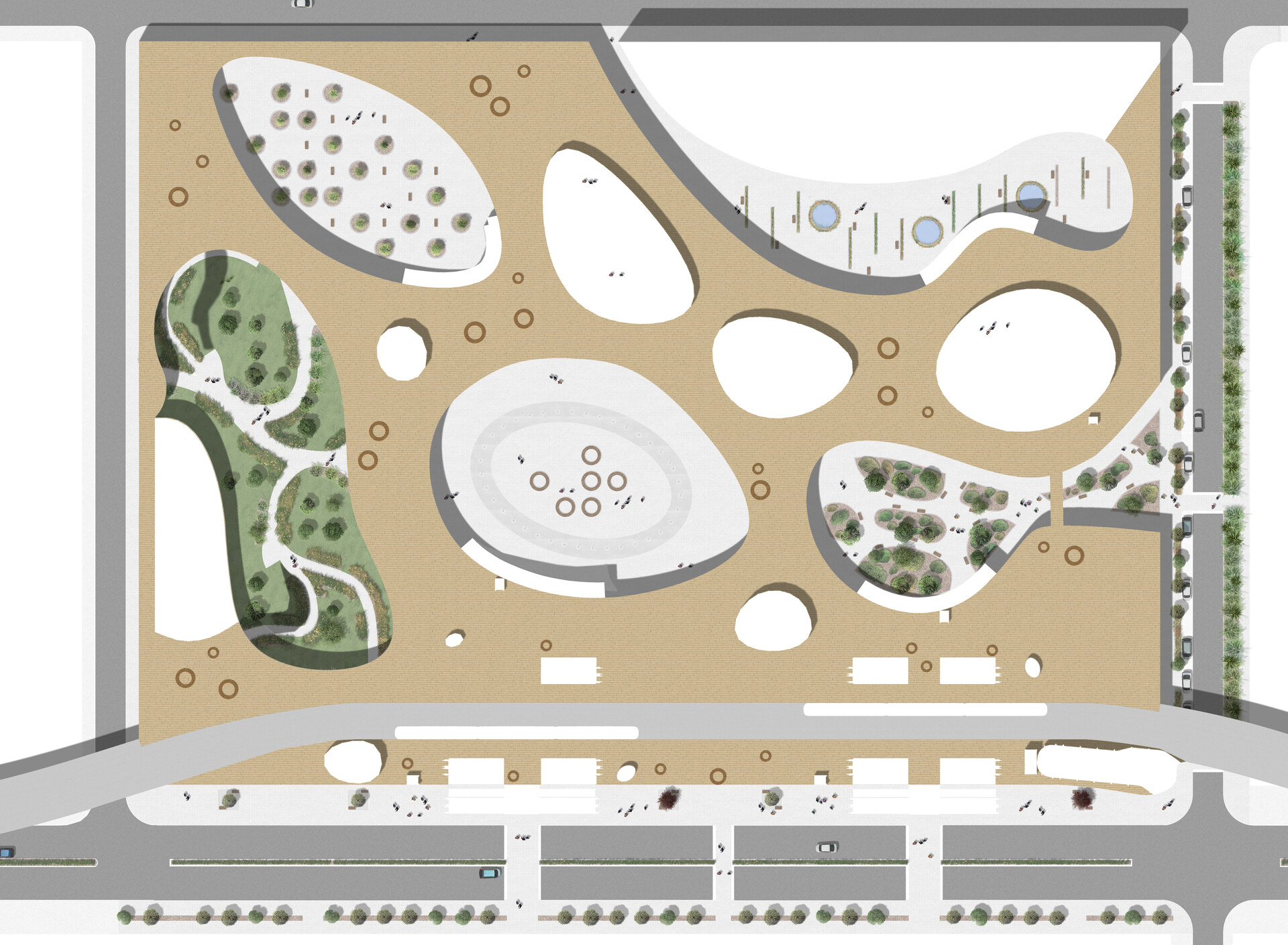 Plan of the project's upper plaza