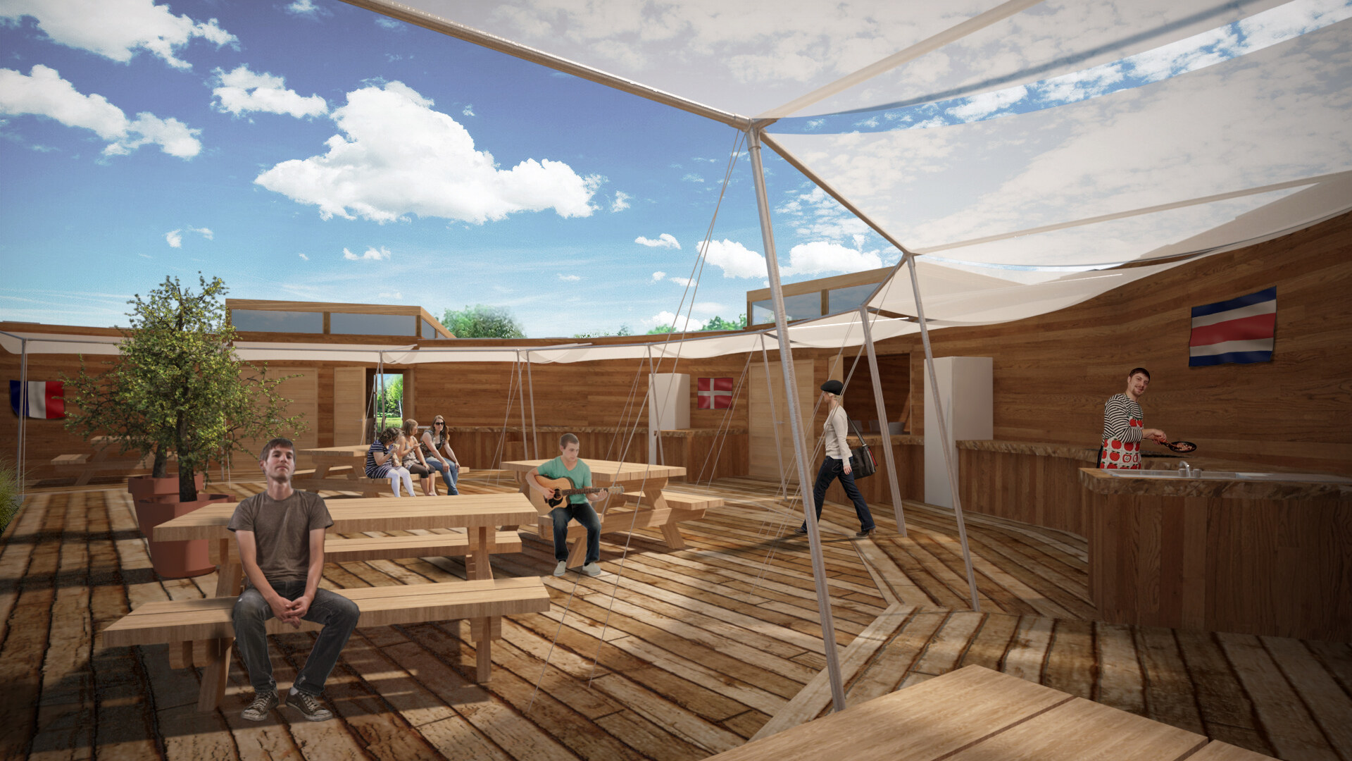 3D view of the semi-public shared spaces