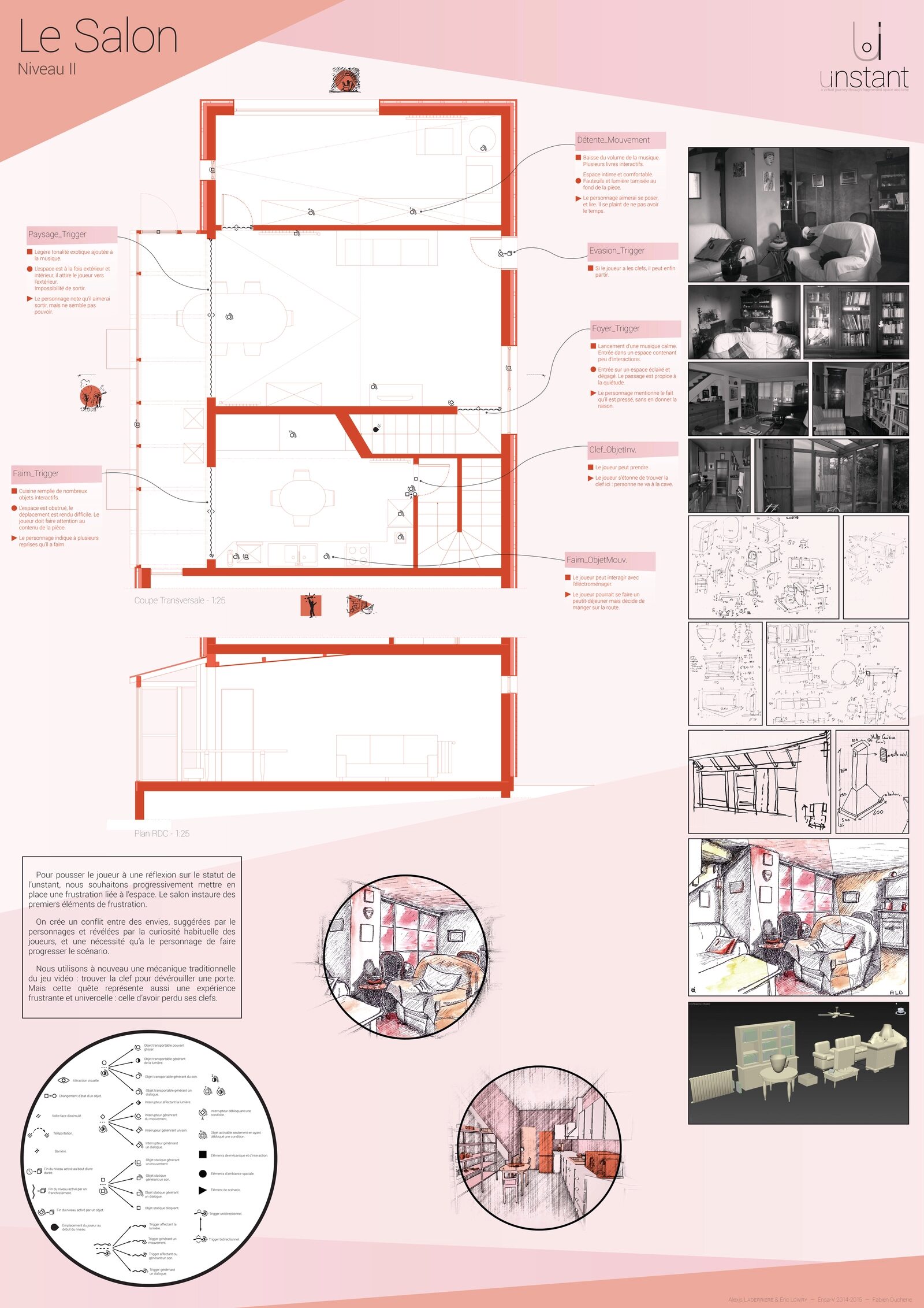 Architectural presentation of the livingroom level