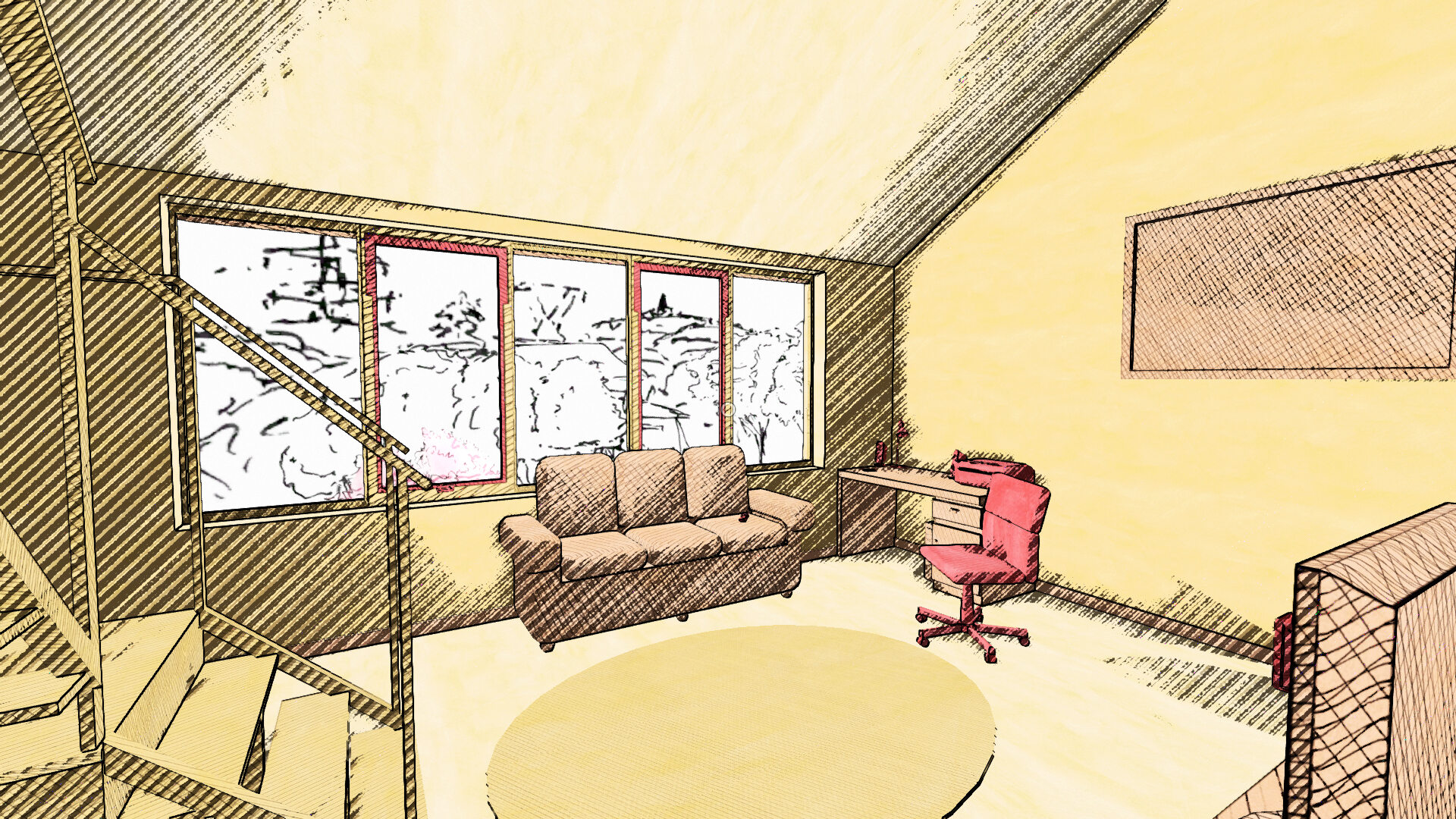 A screenshot of the bedroom level
