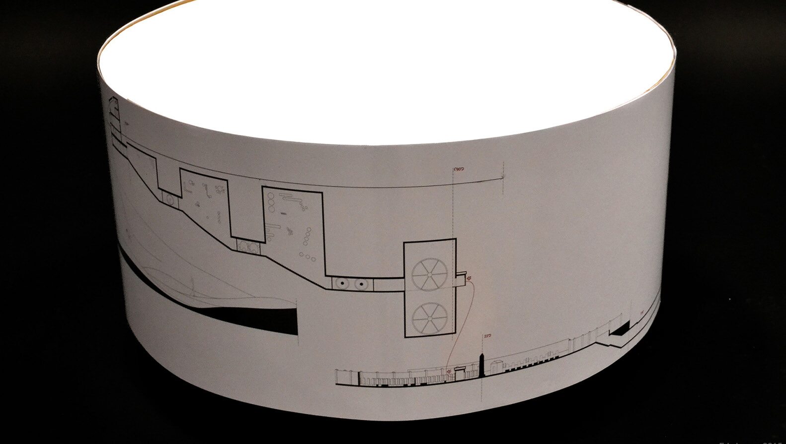 Photo of the cylindrical section of Unstant levels, accounting for looping space