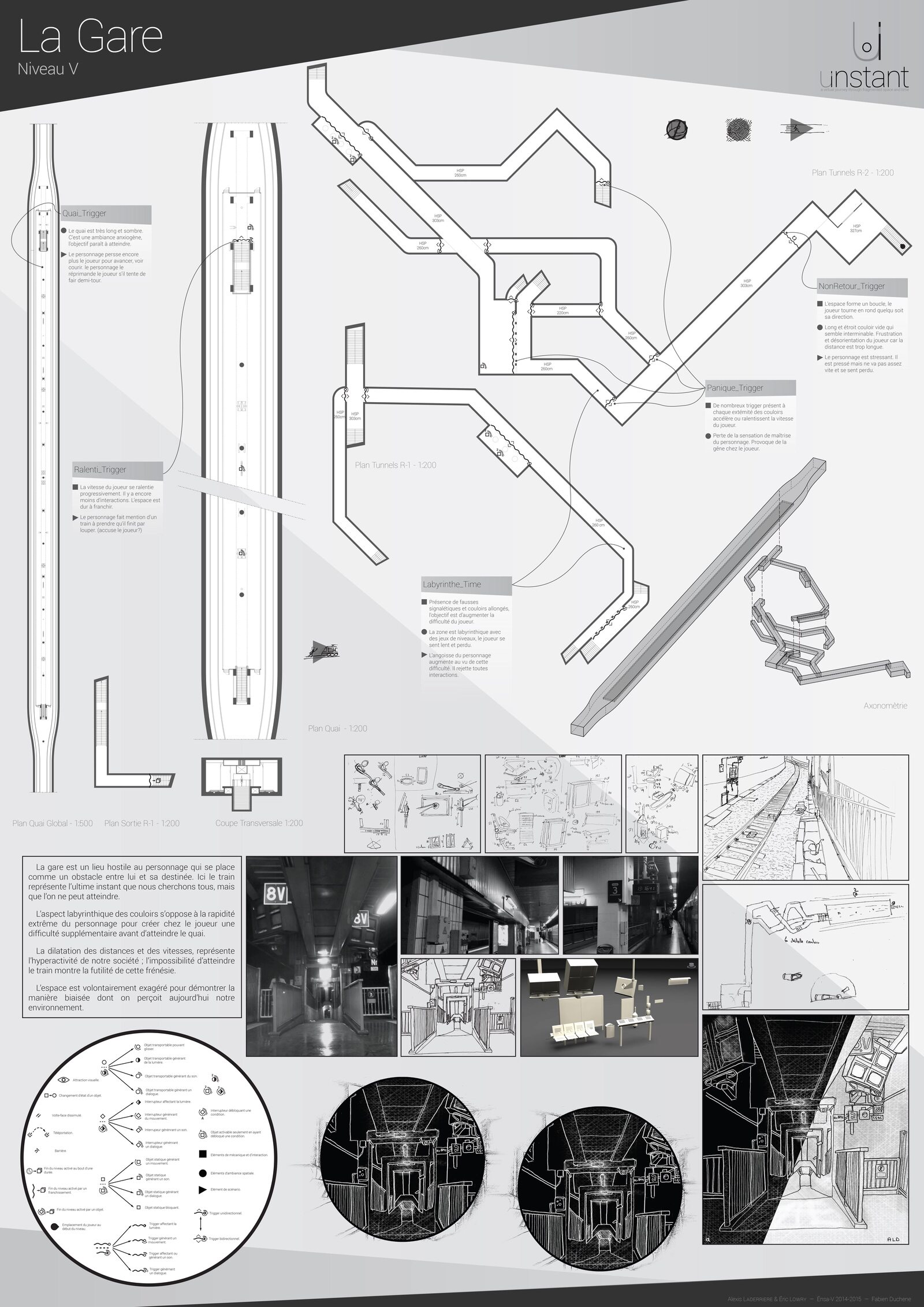 Architectural presentation of the train station level