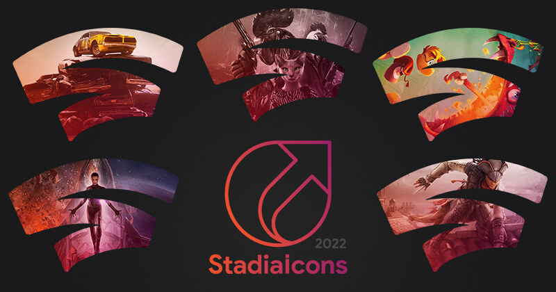 StadiaIcons 2022 banner image with the StadiaIcons logo and icons for various games 