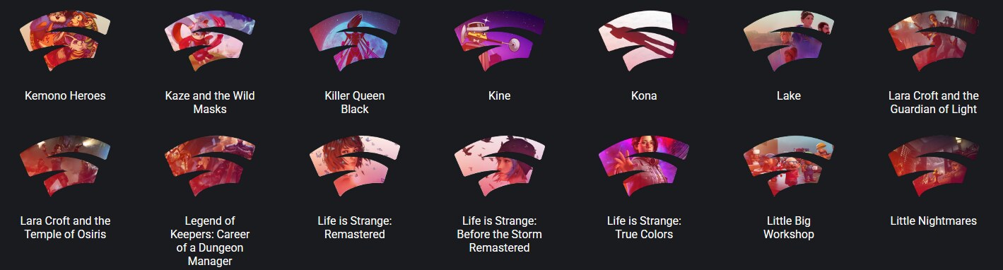 A screenshot of numerous icons from the StadiaIcons Shortcuts webpage
