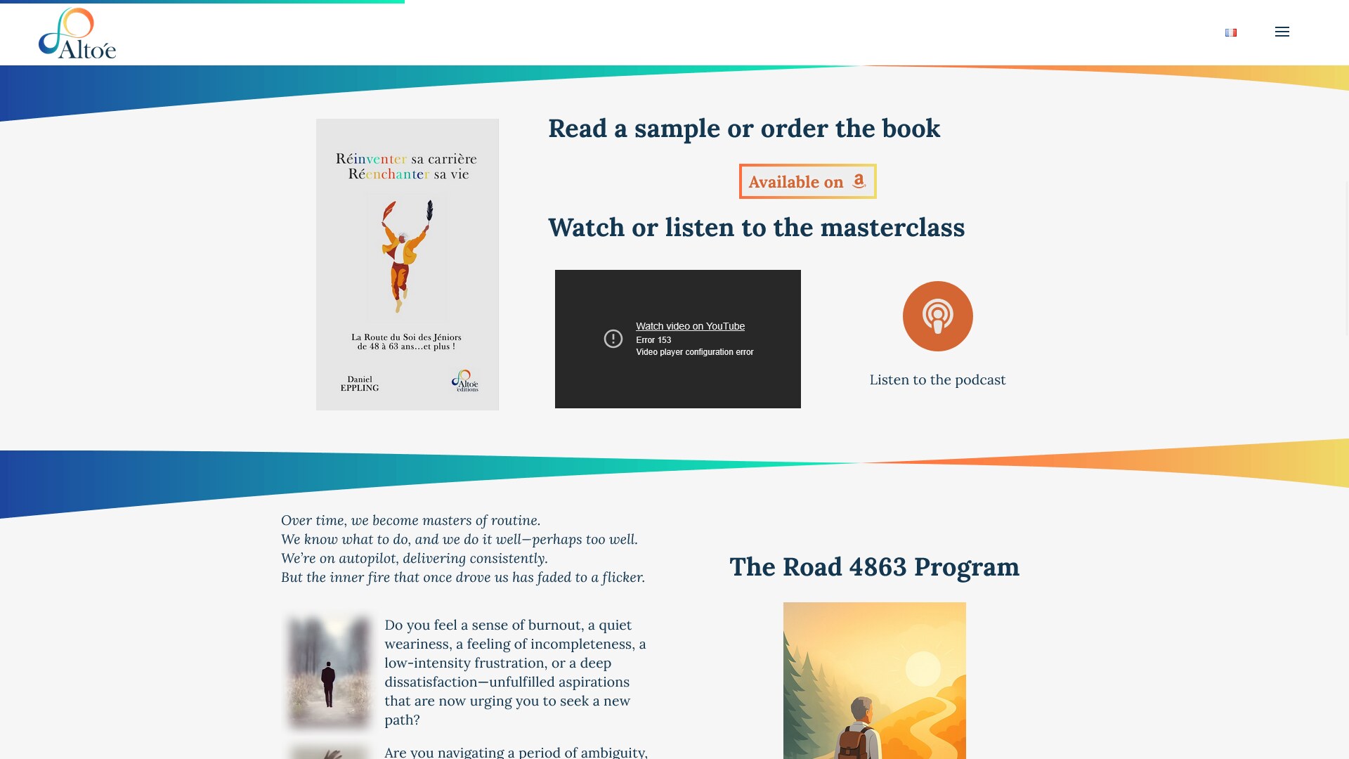 Screeenshot from a landing page