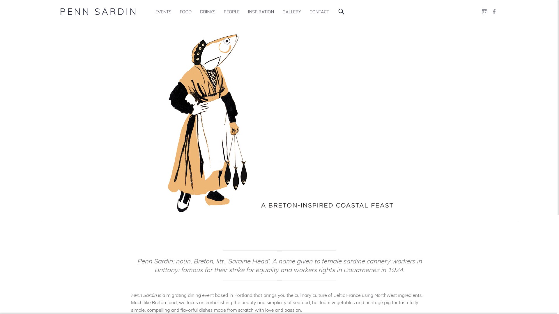 Screenshot of the Penn Sardin website