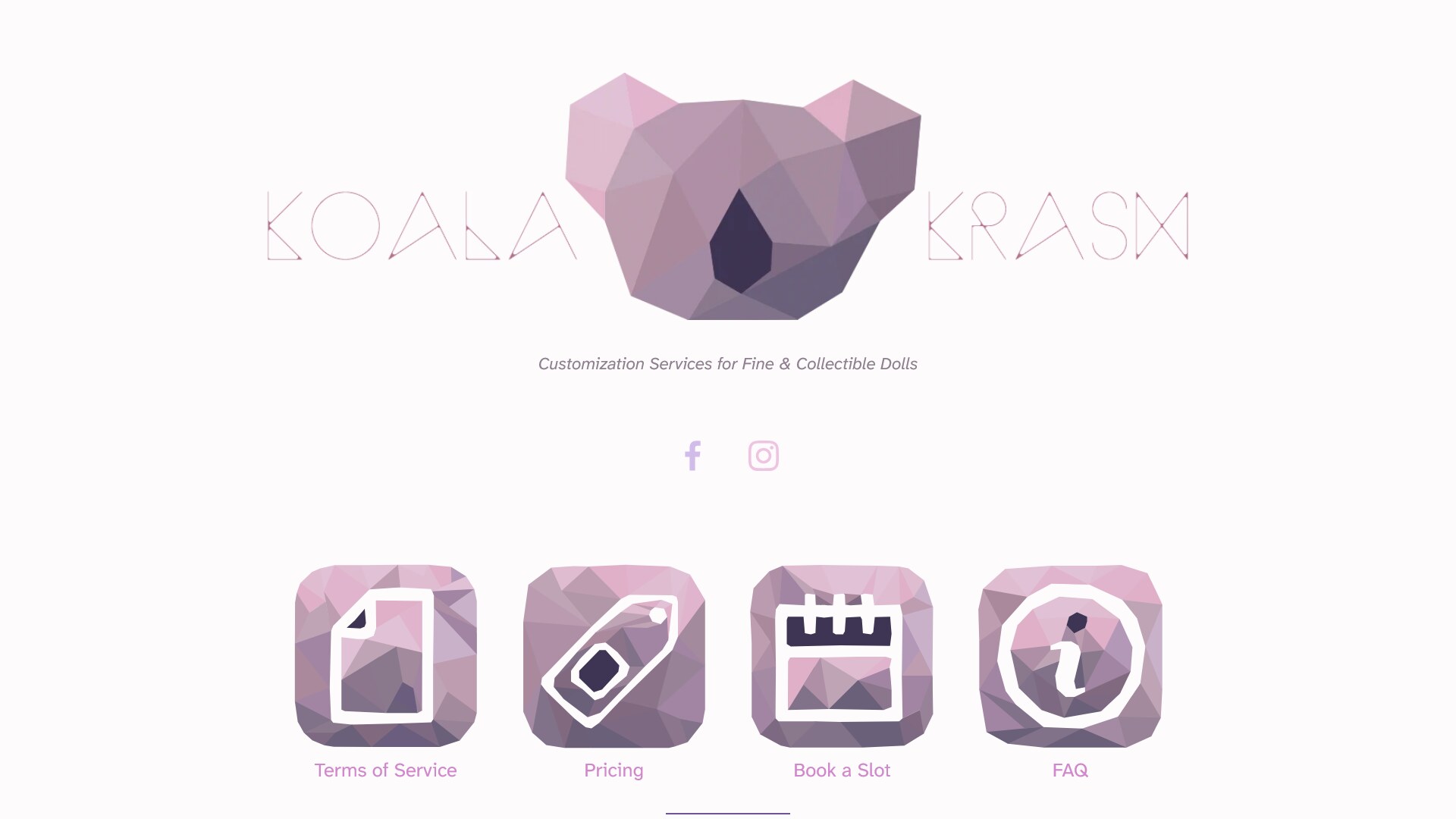 Screenshot of the KoalaKrash website's homepage